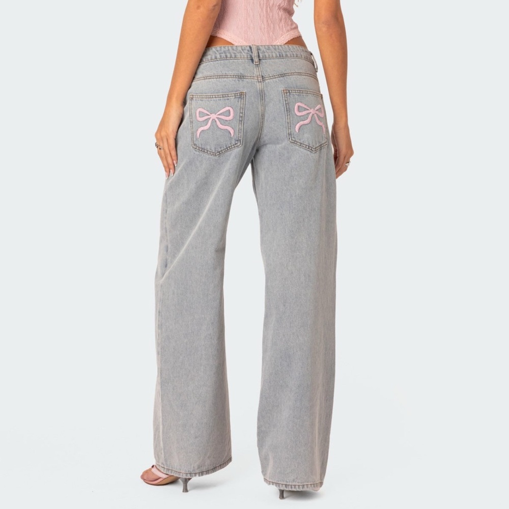Edikted Light Blue Straight Leg Jeans